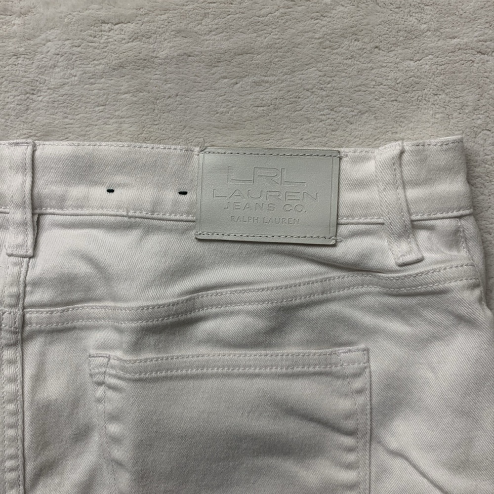 LAUREN JEANS CO. RALPH LAUREN petite WHITE classic Straight size 14p - Picture 3 of 8